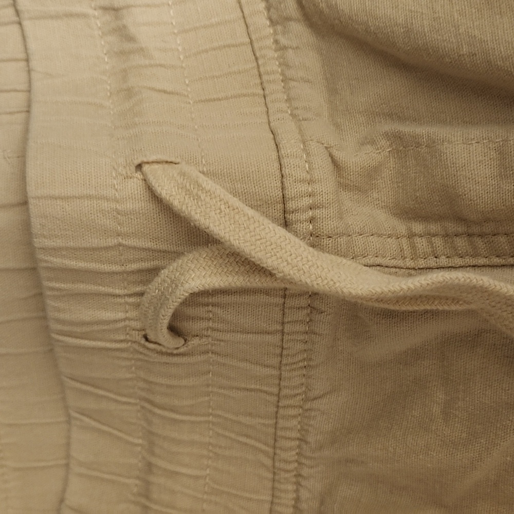 DENVER HAYES 2 Pair Of Wide Leg Crop Capris, Size L, EUC, Green and Beige - Picture 4 of 7